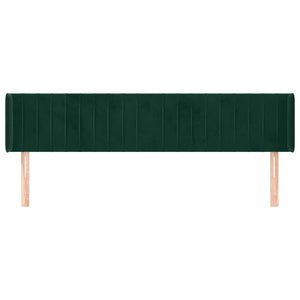 Kopfteil mit Ohren Dunkelgrün 163x16x78/88 cm Samt