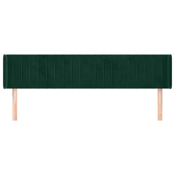 Kopfteil mit Ohren Dunkelgrün 163x16x78/88 cm Samt