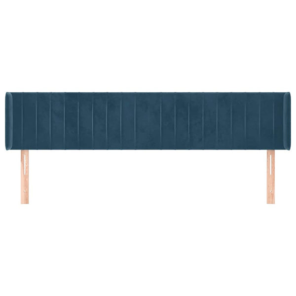 Kopfteil mit Ohren Dunkelblau 163x16x78/88 cm Samt