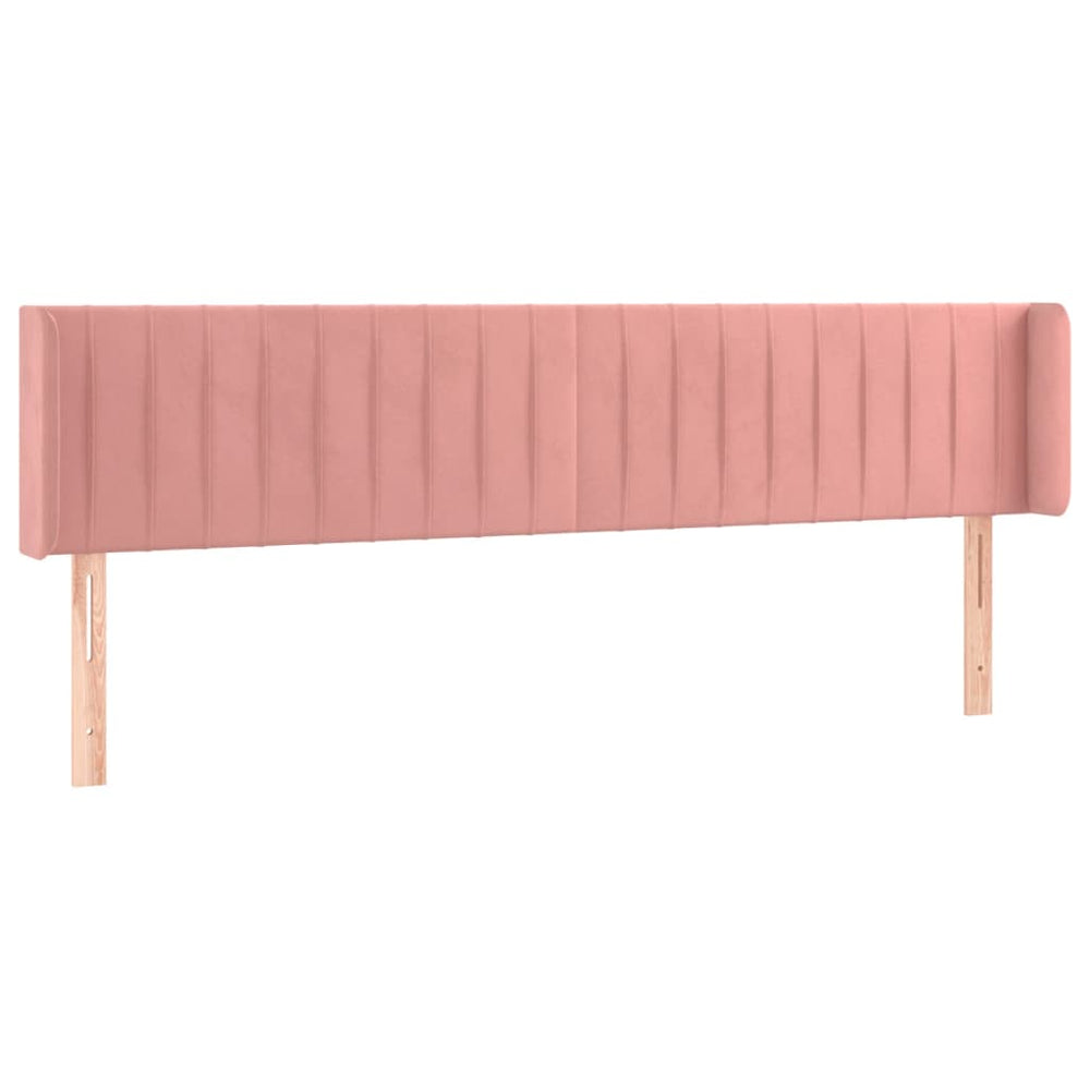 vidaXL Tête de lit avec Oreilles Rose 163x16x78/88 cm Velours