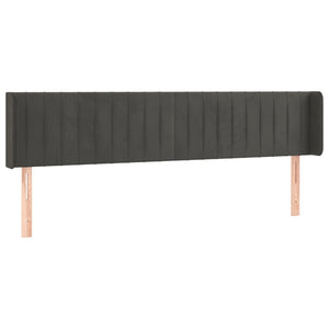 Kopfteil mit Ohren Dunkelgrau 183x16x78/88 cm Samt
