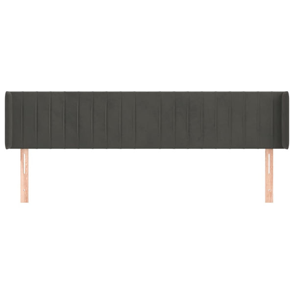 Kopfteil mit Ohren Dunkelgrau 183x16x78/88 cm Samt