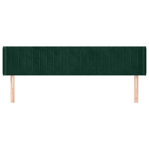 Kopfteil mit Ohren Dunkelgrün 183x16x78/88 cm Samt