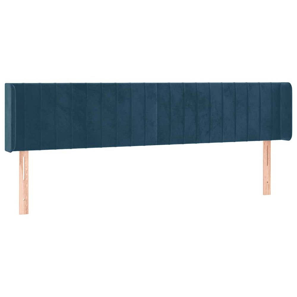 vidaXL Tête de lit à oreilles Bleu foncé 183x16x78/88 cm Velours