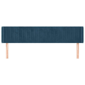 Kopfteil mit Ohren Dunkelblau 183x16x78/88 cm Samt