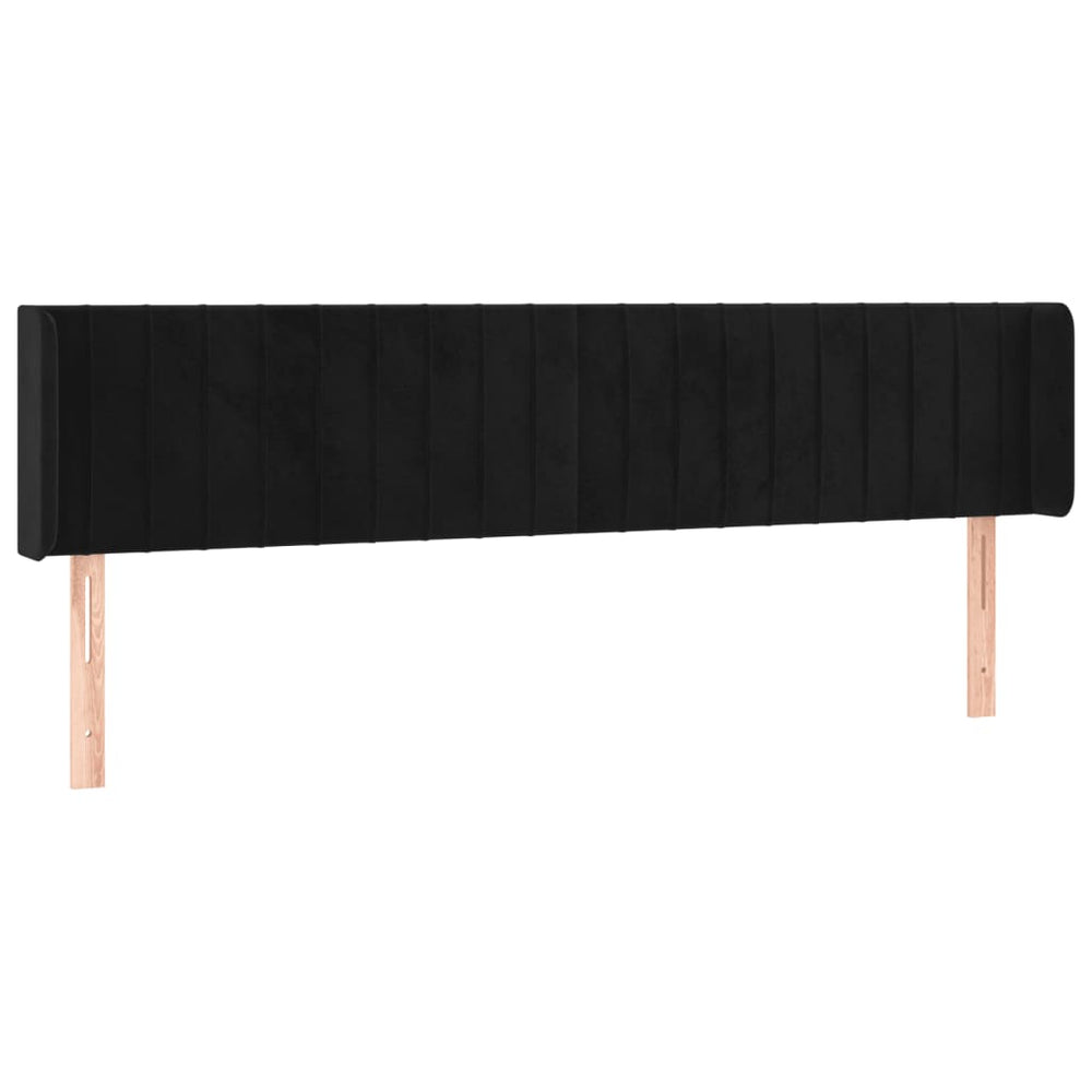 vidaXL Tête de lit à oreilles Noir 203x16x78/88 cm Velours