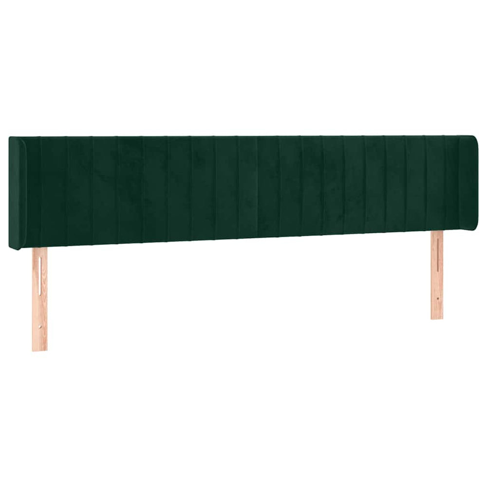 vidaXL Tête de lit à oreilles vert foncé 203x16x78/88 cm Velours
