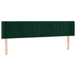 Kopfteil mit Ohren Dunkelgrün 203x16x78/88 cm Samt