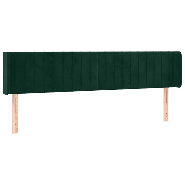 Kopfteil mit Ohren Dunkelgrün 203x16x78/88 cm Samt