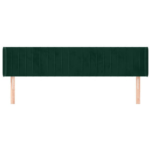 Kopfteil mit Ohren Dunkelgrün 203x16x78/88 cm Samt