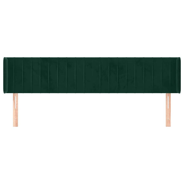 Kopfteil mit Ohren Dunkelgrün 203x16x78/88 cm Samt