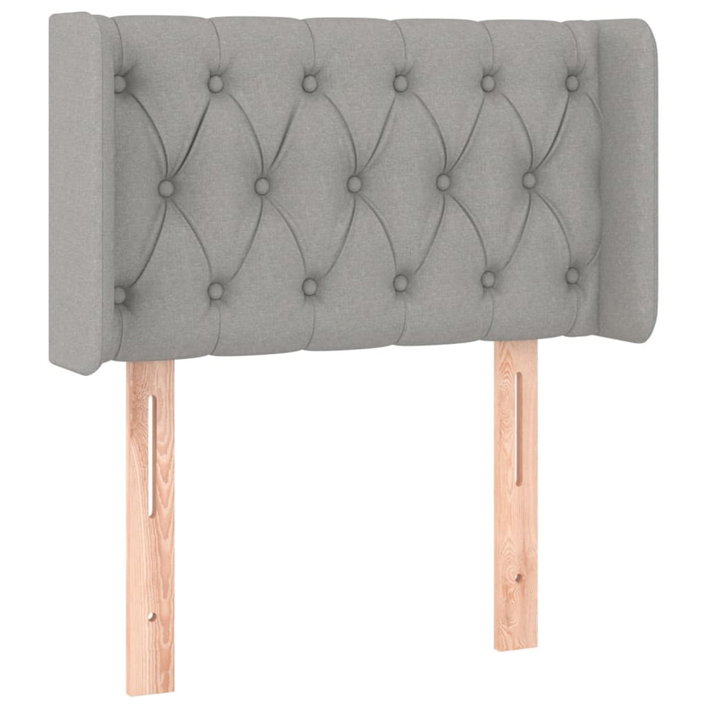 vidaXL Tête de lit à oreilles gris clair 83x16x78/88 cm Tissu