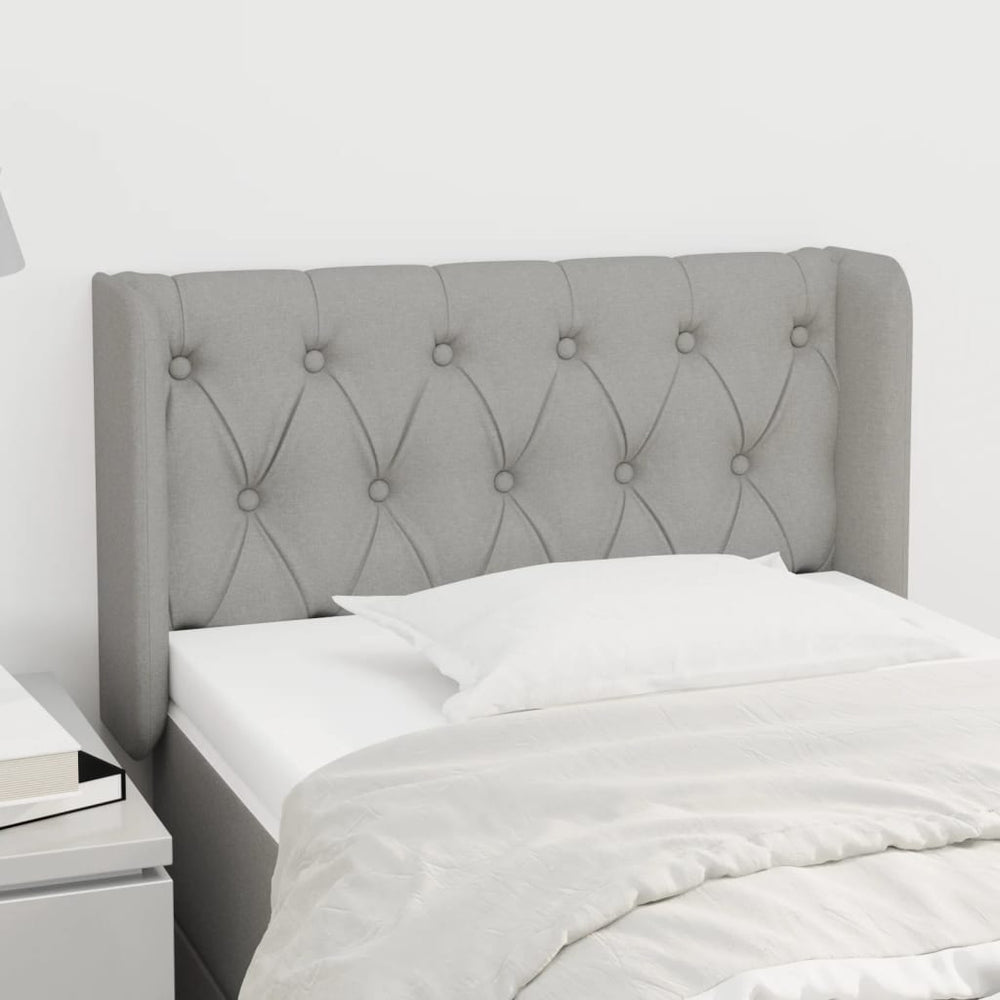 vidaXL Tête de lit à oreilles gris clair 83x16x78/88 cm Tissu