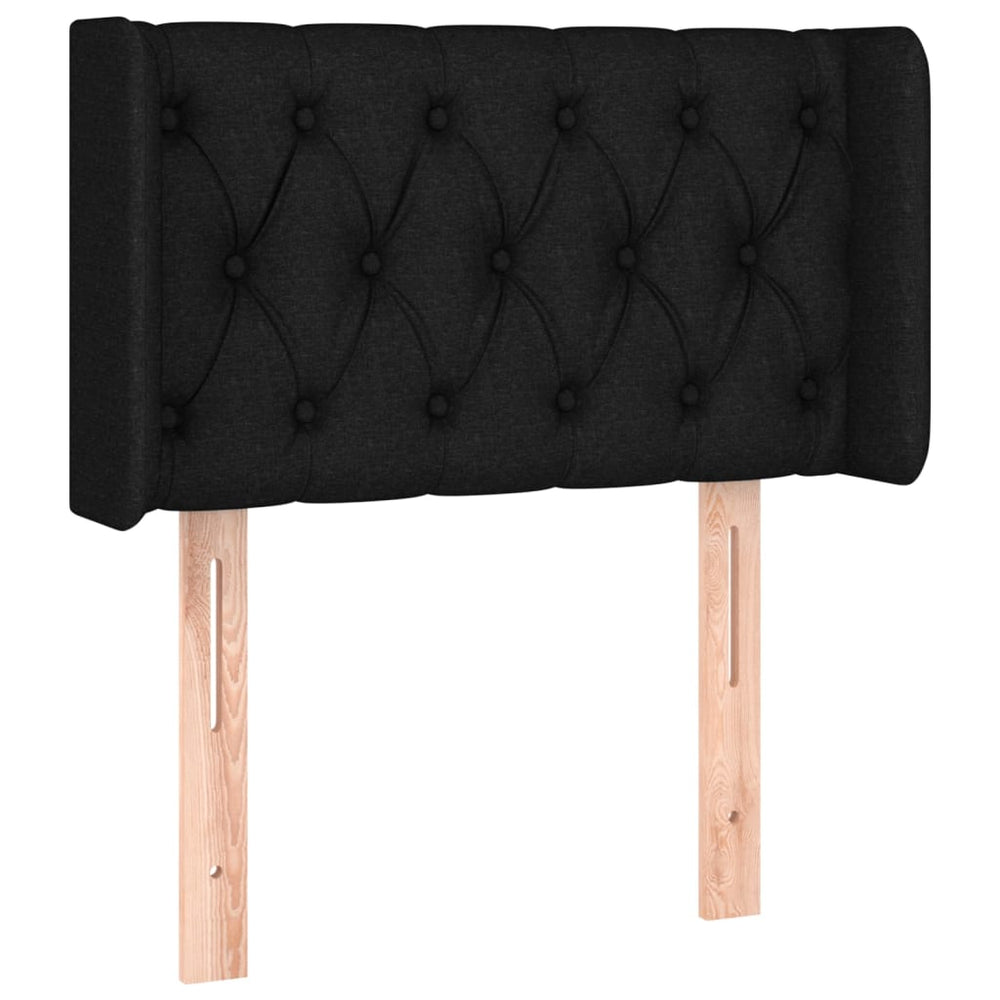 vidaXL Tête de lit à oreilles Noir 83x16x78/88 cm Tissu