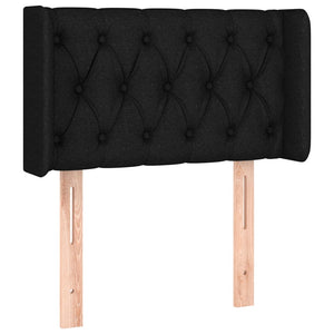 Kopfteil mit Ohren Schwarz 83x16x78/88 cm Stoff