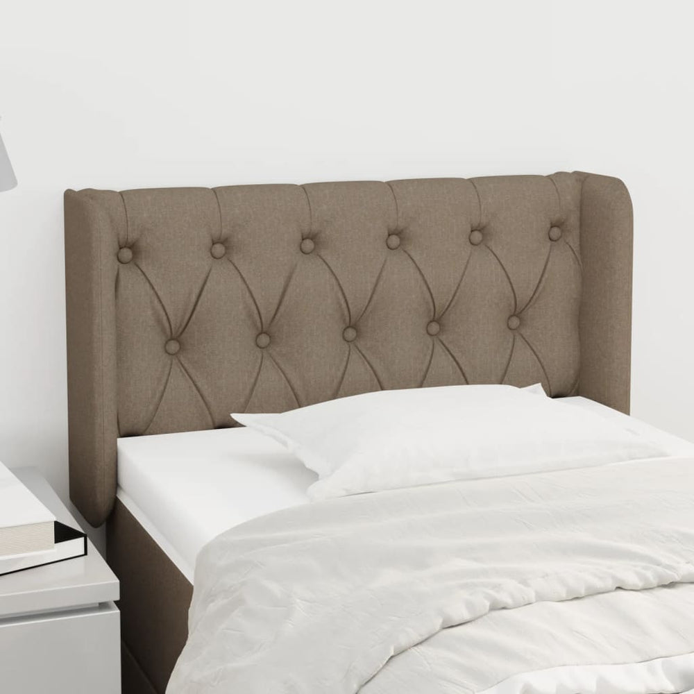 vidaXL Tête de lit à oreilles Taupe 83x16x78/88 cm Tissu