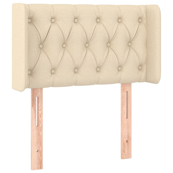 vidaXL Tête de lit à oreilles Crème 83x16x78/88 cm Tissu