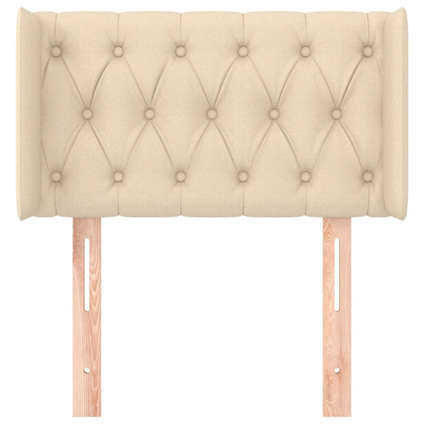 vidaXL Tête de lit à oreilles Crème 83x16x78/88 cm Tissu
