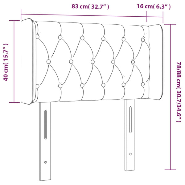 vidaXL Tête de lit à oreilles Crème 83x16x78/88 cm Tissu