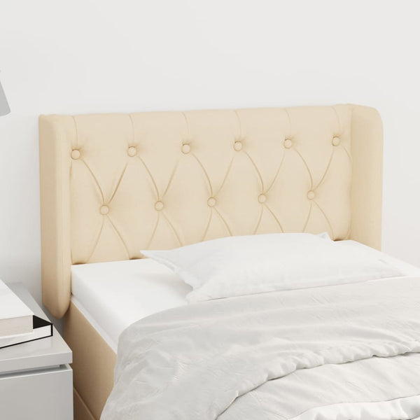 vidaXL Tête de lit à oreilles Crème 83x16x78/88 cm Tissu