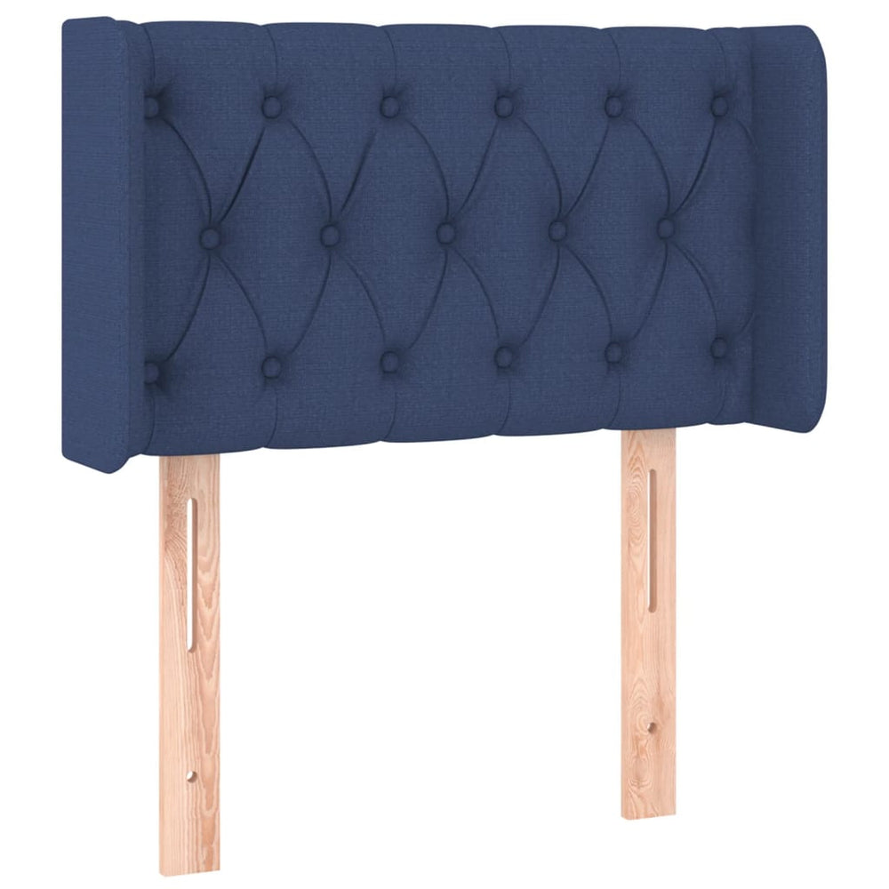 vidaXL Tête de lit à oreilles bleu 83x16x78/88 cm tissu