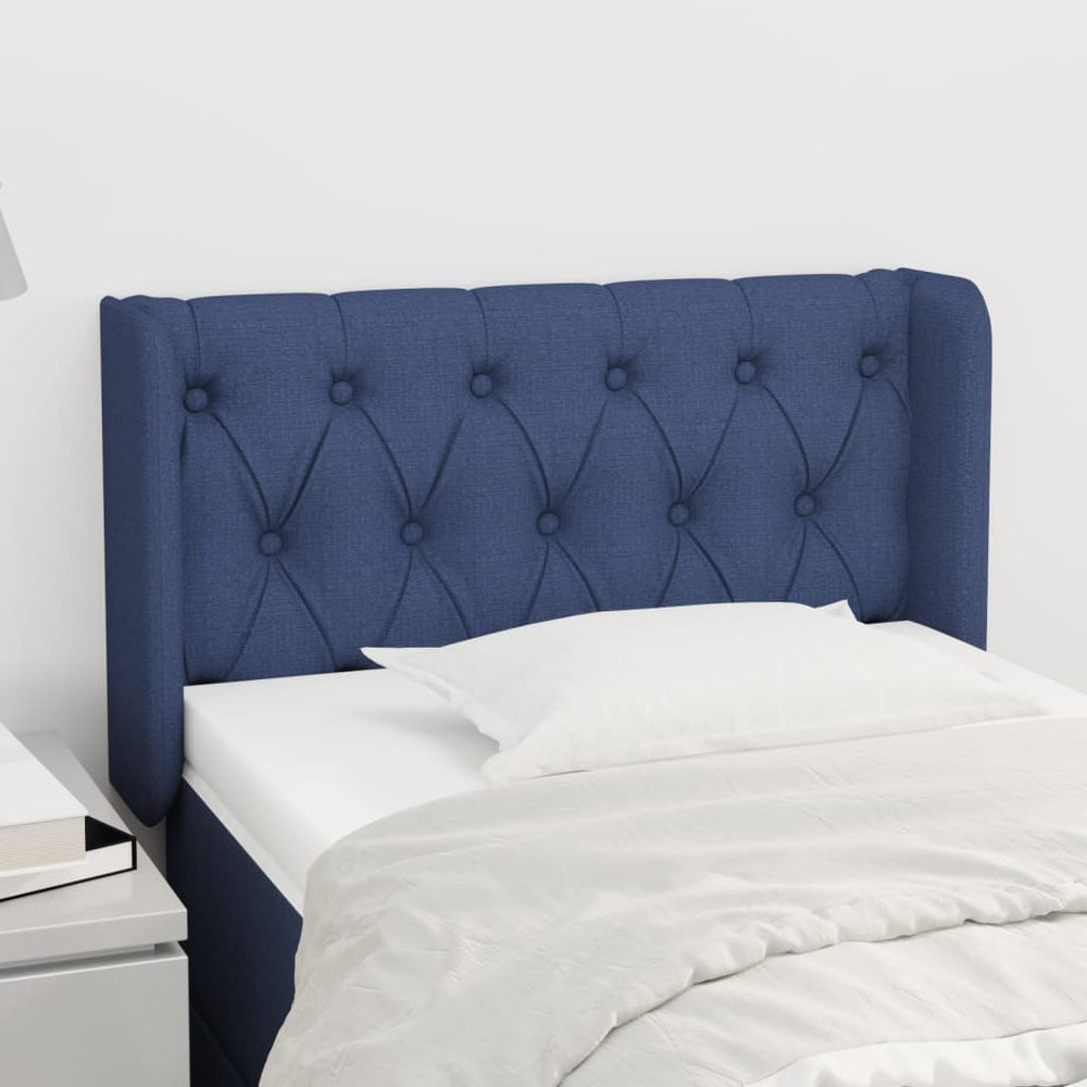 vidaXL Tête de lit à oreilles bleu 83x16x78/88 cm tissu