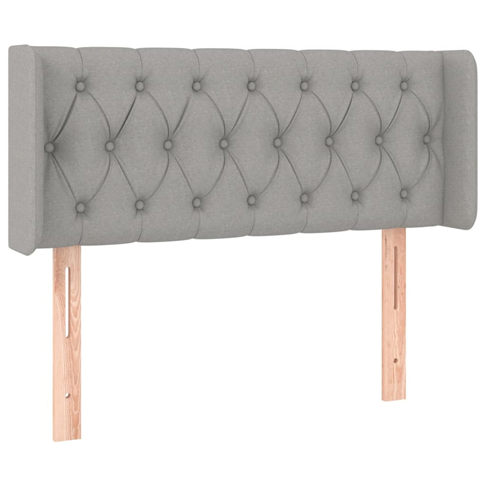 vidaXL Tête de lit à oreilles Gris clair 93x16x78/88 cm Tissu