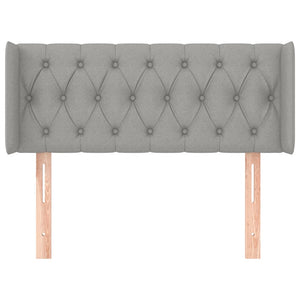 Kopfteil mit Ohren Hellgrau 93x16x78/88 cm Stoff