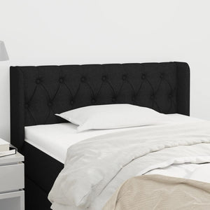 Kopfteil mit Ohren Schwarz 93x16x78/88 cm Stoff