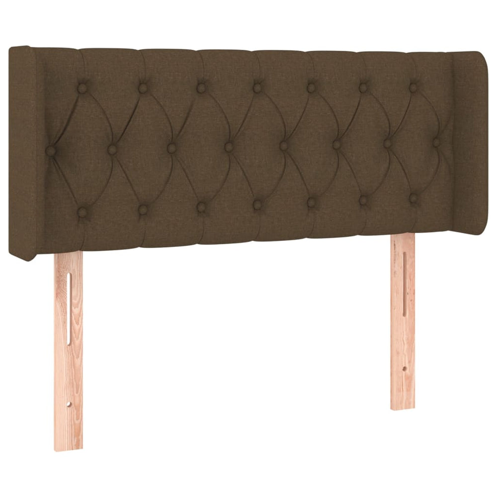 vidaXL Tête de lit à oreilles Marron foncé 93x16x78/88 cm Tissu