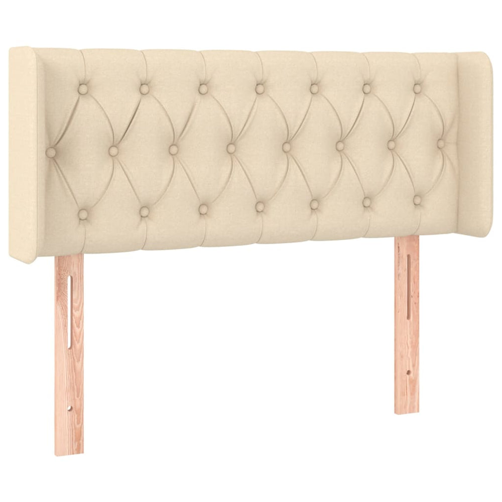vidaXL Tête de lit à oreilles Crème 93x16x78/88 cm Tissu