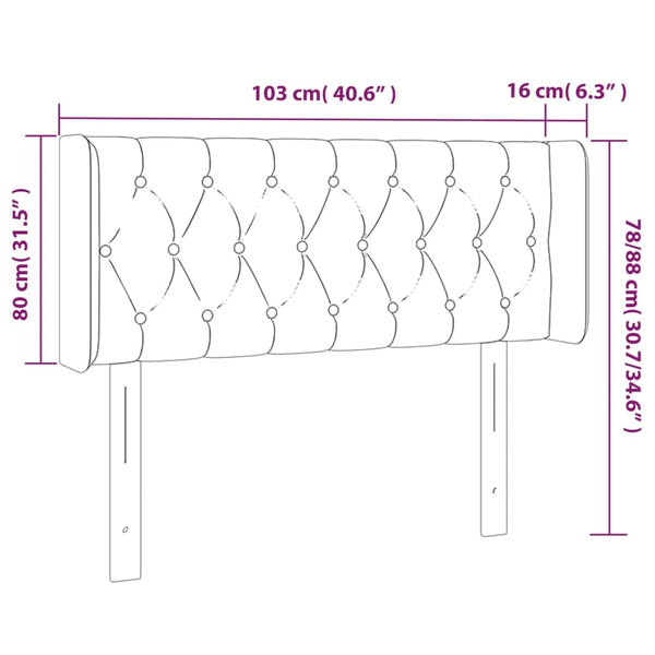 Kopfteil mit Ohren Dunkelgrau 103x16x78/88 cm Stoff