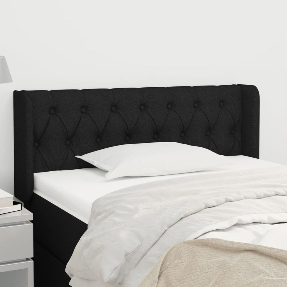 vidaXL Tête de lit à oreilles Noir 103x16x78/88 cm Tissu