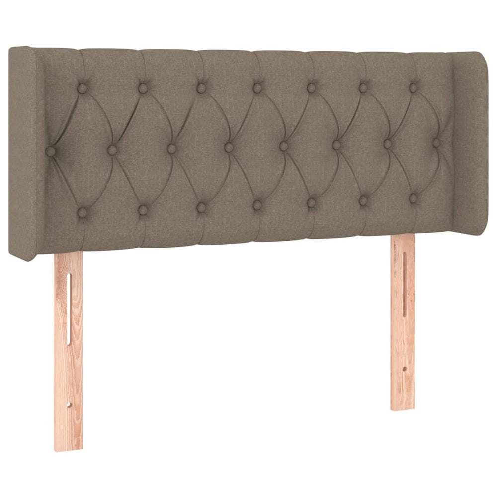 vidaXL Tête de lit à oreilles Taupe 103x16x78/88 cm Tissu