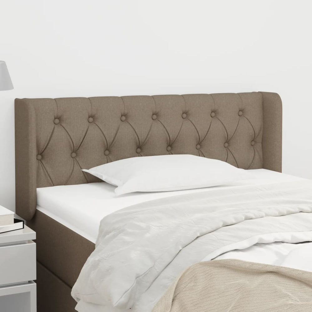 vidaXL Tête de lit à oreilles Taupe 103x16x78/88 cm Tissu