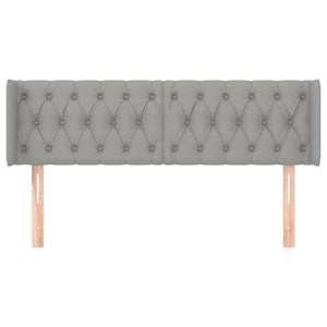 Kopfteil mit Ohren Hellgrau 147x16x78/88 cm Stoff