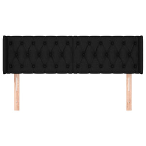 Kopfteil mit Ohren Schwarz 147x16x78/88 cm Stoff