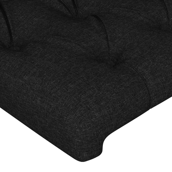Kopfteil mit Ohren Schwarz 147x16x78/88 cm Stoff