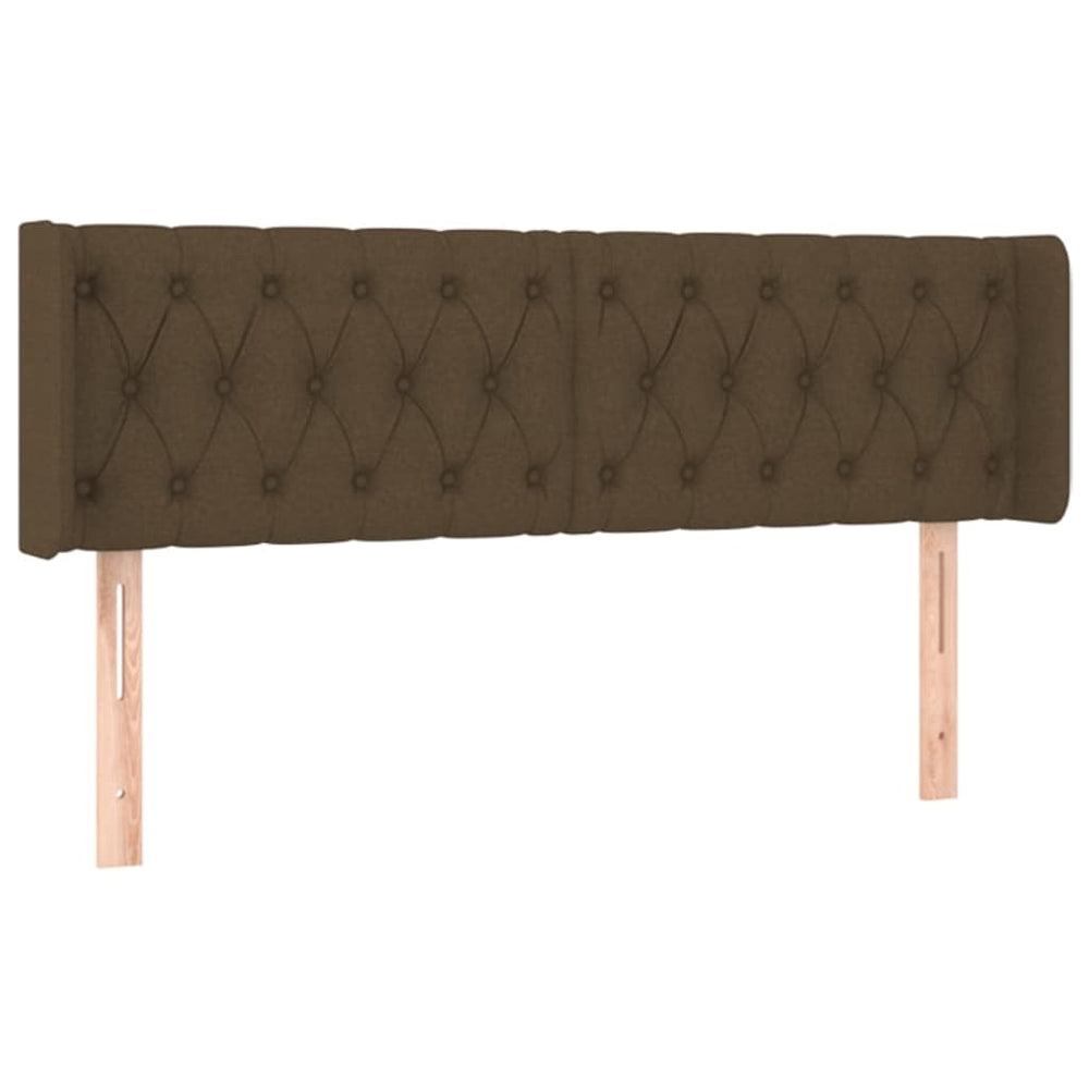 vidaXL Tête de lit à oreilles Marron foncé 147x16x78/88 cm Tissu