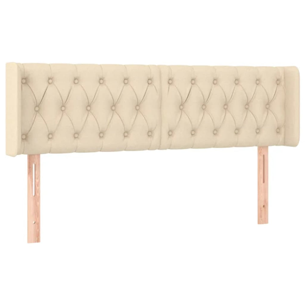 vidaXL Tête de lit à oreilles crème 147x16x78/88 cm Tissu