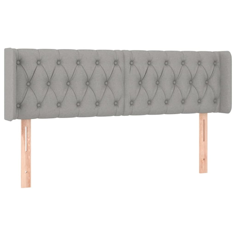 vidaXL Tête de lit à oreilles gris clair 163x16x78/88 cm tissu