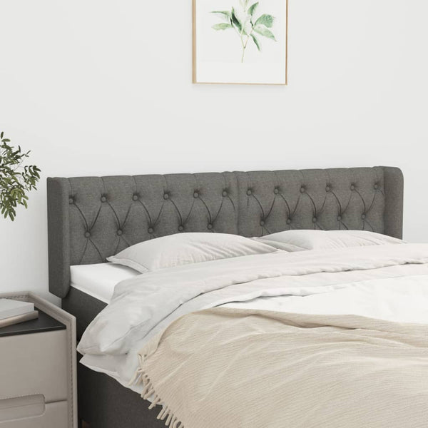 Kopfteil mit Ohren Dunkelgrau 163x16x78/88 cm Stoff