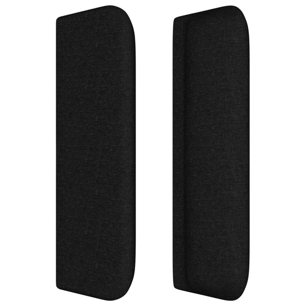 Kopfteil mit Ohren Schwarz 163x16x78/88 cm Stoff
