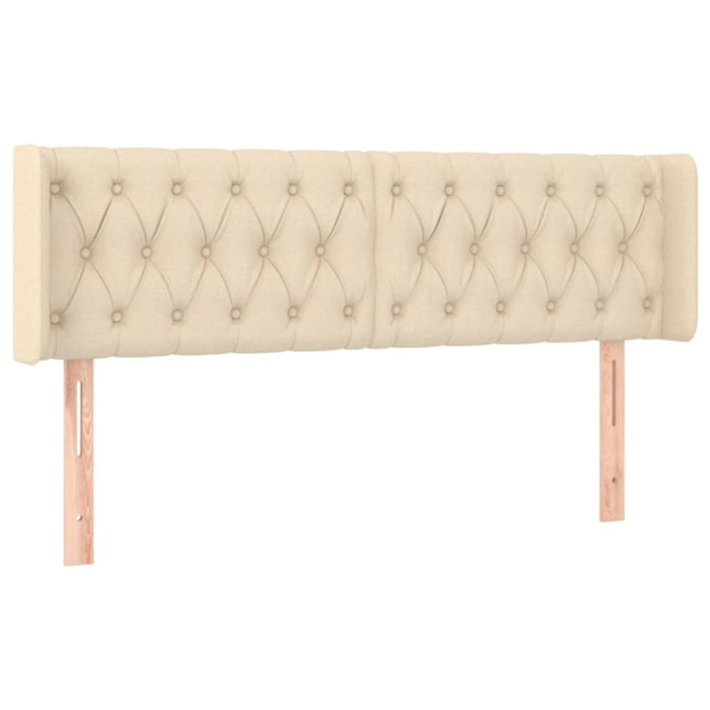 vidaXL Tête de lit à oreilles crème 163x16x78/88 cm Tissu
