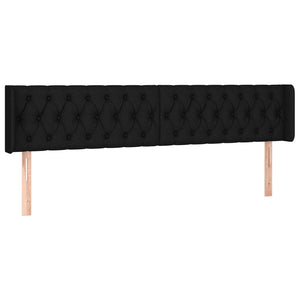 Kopfteil mit Ohren Schwarz 183x16x78/88 cm Stoff
