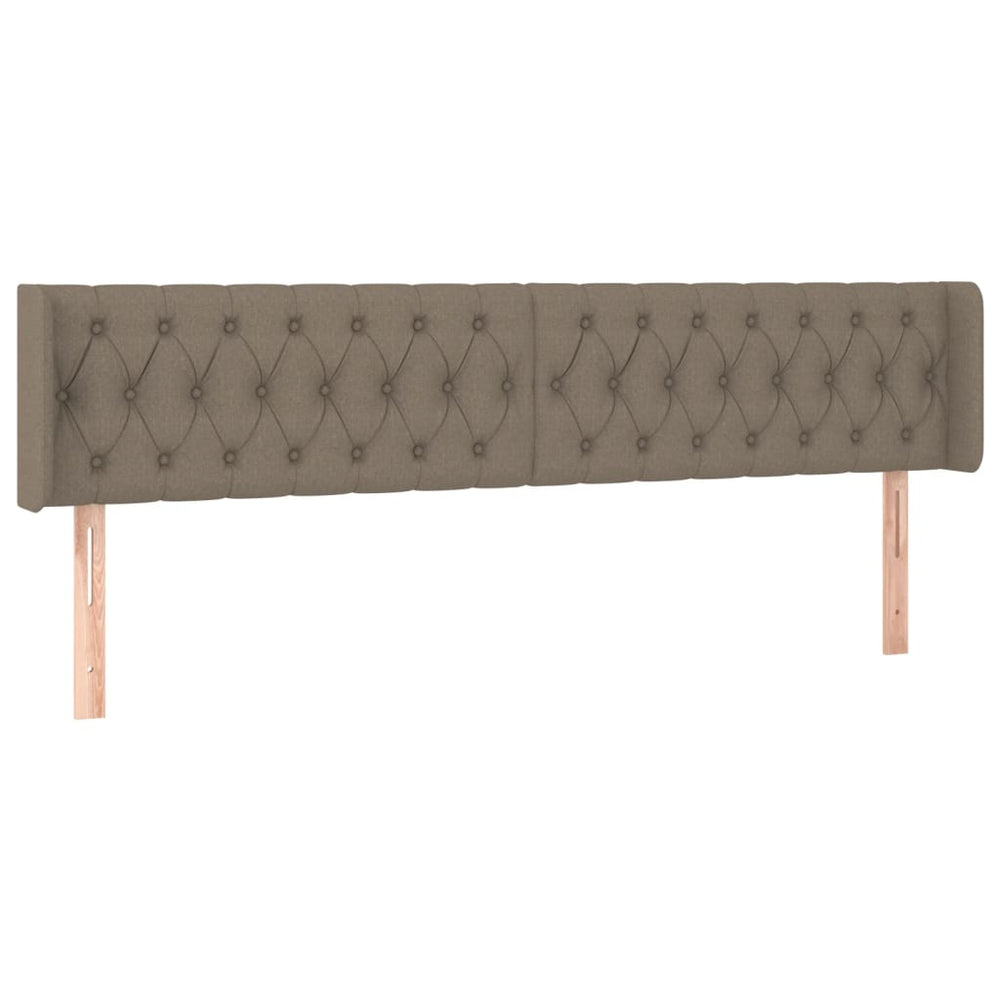 vidaXL Tête de lit avec oreilles taupe 183x16x78/88 cm tissu