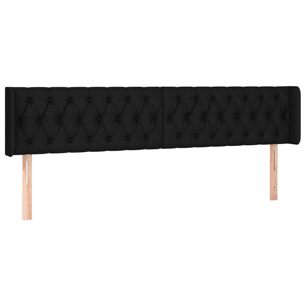 vidaXL Tête de lit à oreilles Noir 203x16x78/88 cm Tissu