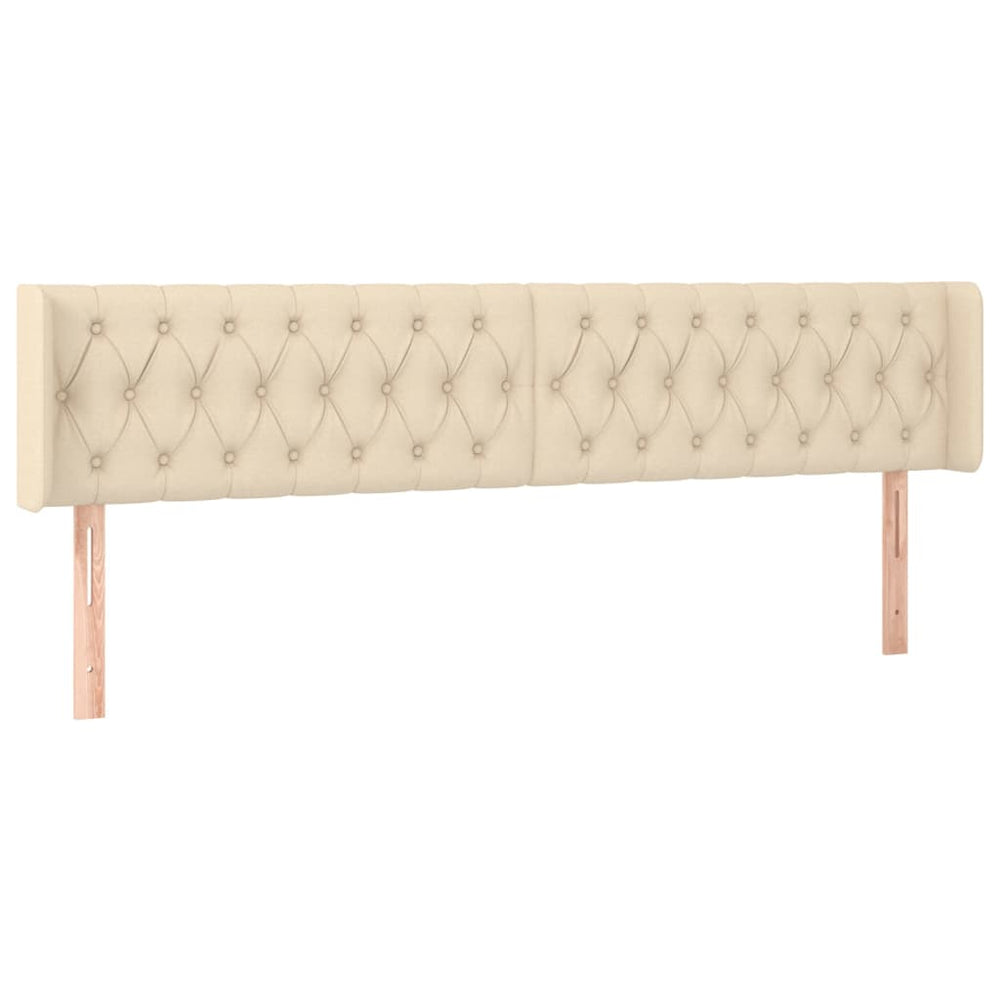 vidaXL Tête de lit à oreilles crème 203x16x78/88 cm Tissu