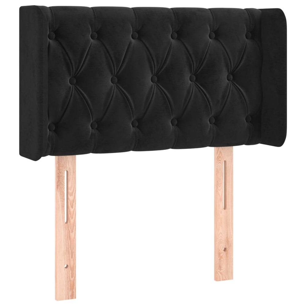 vidaXL Tête de lit à oreilles Noir 83x16x78/88 cm Velours