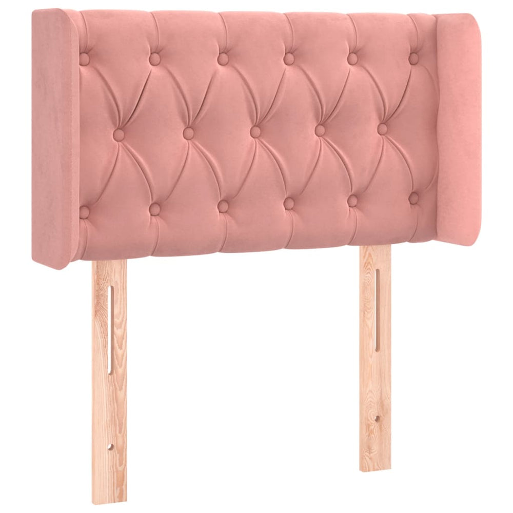 vidaXL Tête de lit avec oreilles rose 83x16x78/88 cm Velours